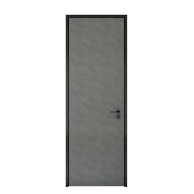 الأبواب الخارجية للحبيبات الخشبية 900 مم ، الباب الأمامي من الخشب الأسود المعدني ISO9001