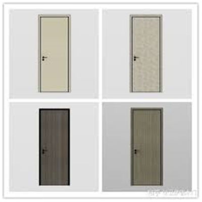اللون الرمادي مع قفل باب واحد من الألومنيوم المغطى بأبواب دخول خشبية تستخدم للمنزل